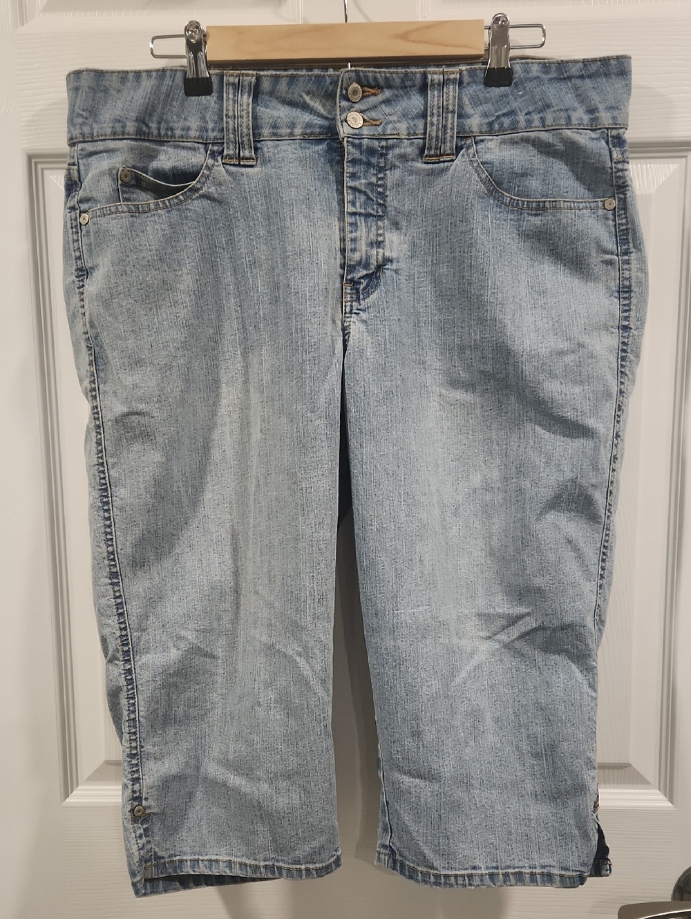 Faded Glory Light Blue Denim Jeans with Branded Metal Buttons